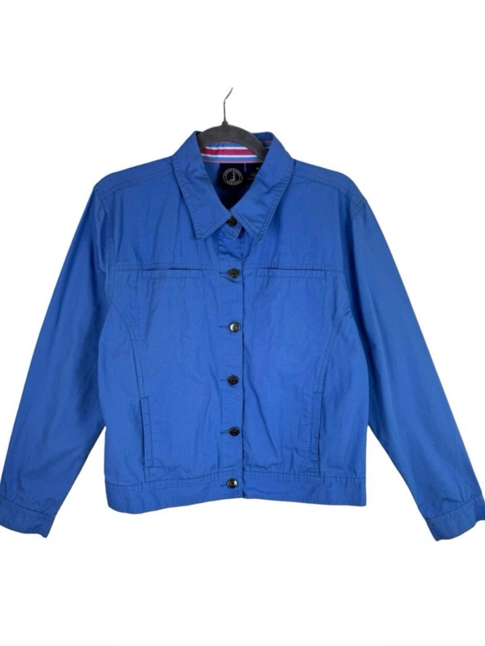 Lighthouse‎ Apparel 100% Cotton Periwinkle Button Up Light Denim Jacket Size M